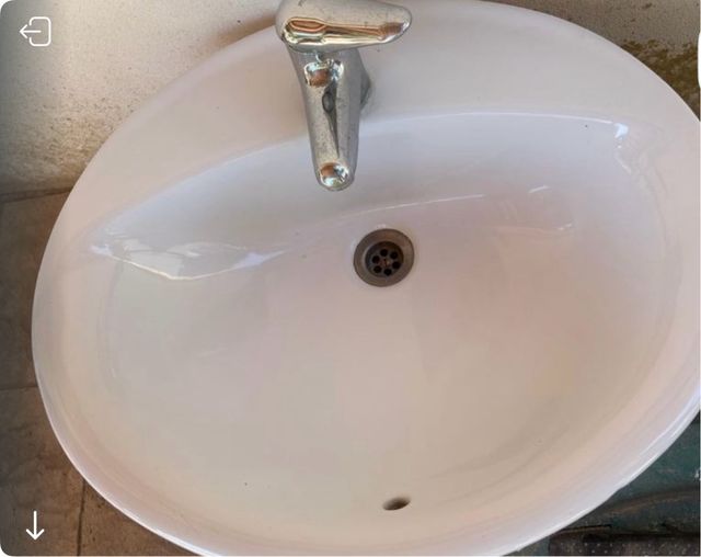 Lavabo ROCA blanco porcelana con grifo