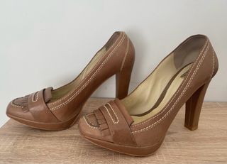 Zapatos tacón mocasín Zara Talla 37