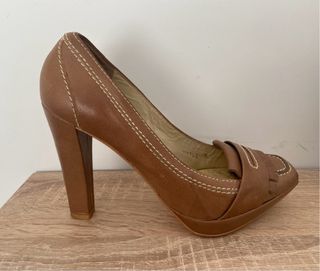 Zapatos tacón mocasín Zara Talla 37