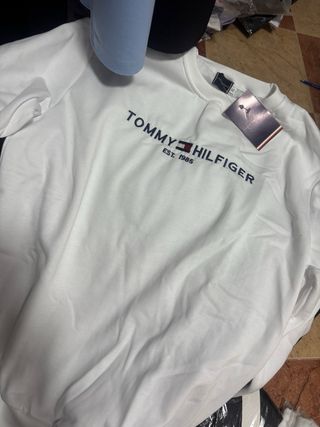 Sudadera Tommy Hilfiger Bordada Blanca XL