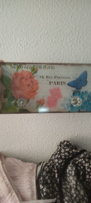 Percha decorativa vintage París mariposa