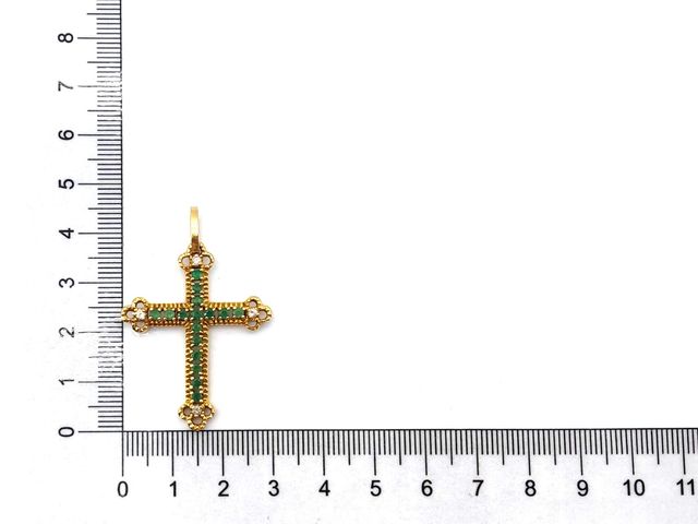 E1794230-0	Crucifijo Oro 18k Con Diamante,Esmerald