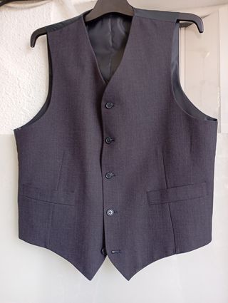 Chaleco gris de traje gris hombre