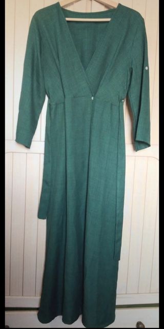 Vestido kimono verde vuelo talla única