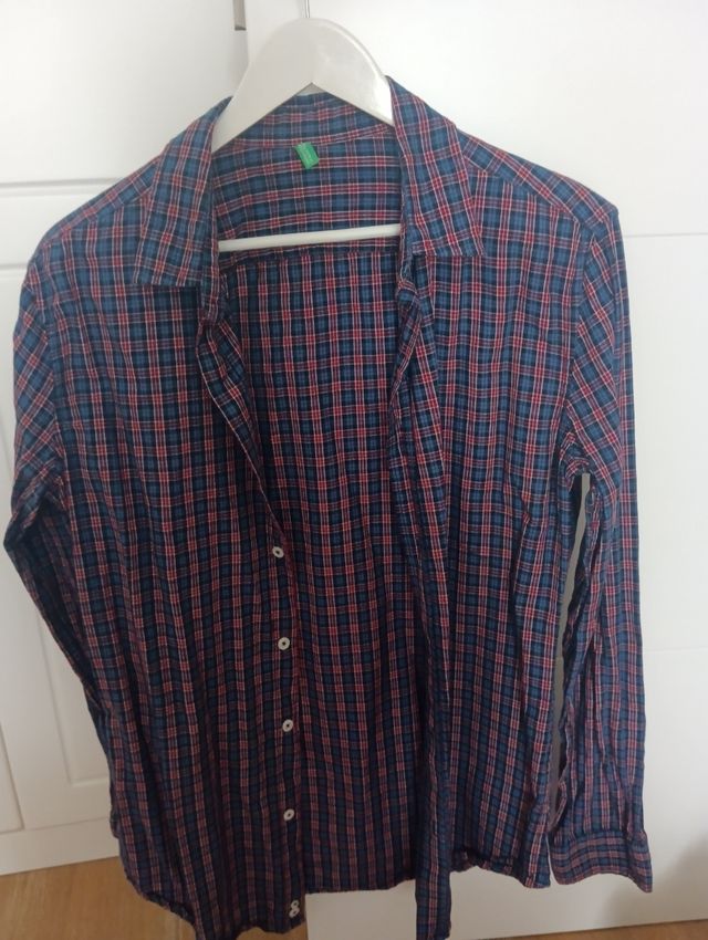 Camisa Benetton cuadros hombre