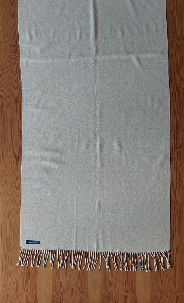 Bufanda de Cachemira. Doble lado: Gris y Amarillo.