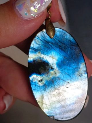 Ciondolo Labradorite Blu e Oro