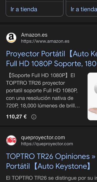 Proyector Toptro TR26 Blanco sin usar