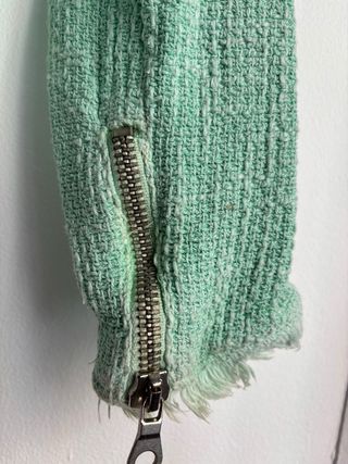 Chaqueta Zara Tweed Verde Talla XS