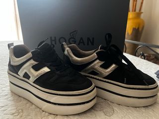 Scarpe Hogan Donna Nero Argento Platform