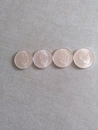 4 Monedas 100 Pesetas Plata Franco 1966