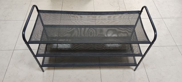 Zapatero metálico 3 alturas negro