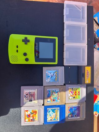 Lote Game Boy Color Verde + Juegos
