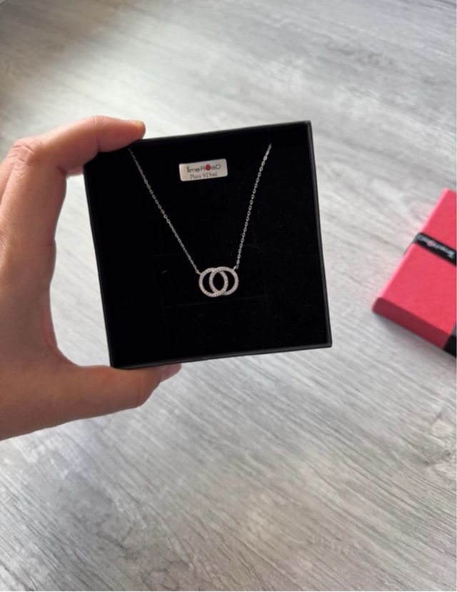 Collar Time Road Plata Doble Aro Sin Estrenar