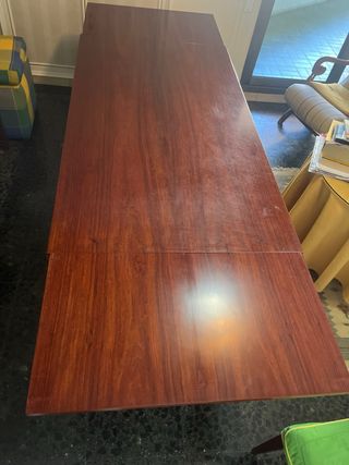 Mesa comedor extensible madera oscura