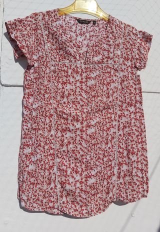 Blusa Massimo Dutti XS Estampada Manga Corta