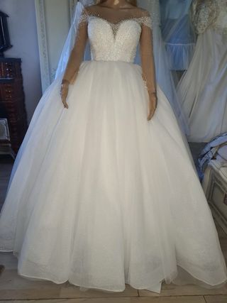 Vestido de Novia Blanco Brillante