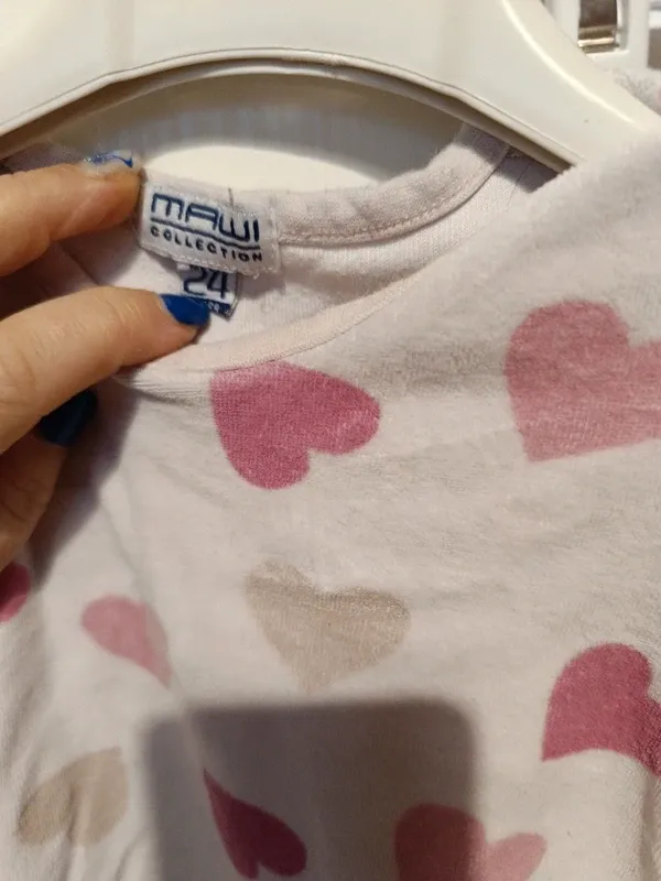 Pigiama ciniglia cuori rosa 24 mesi