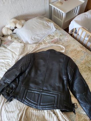 Chaqueta de cuero para moto talla grande