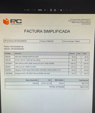 PC Gaming/ i5‑11400F/ RTX3050/ 16GB RAM/ 1TB SSD