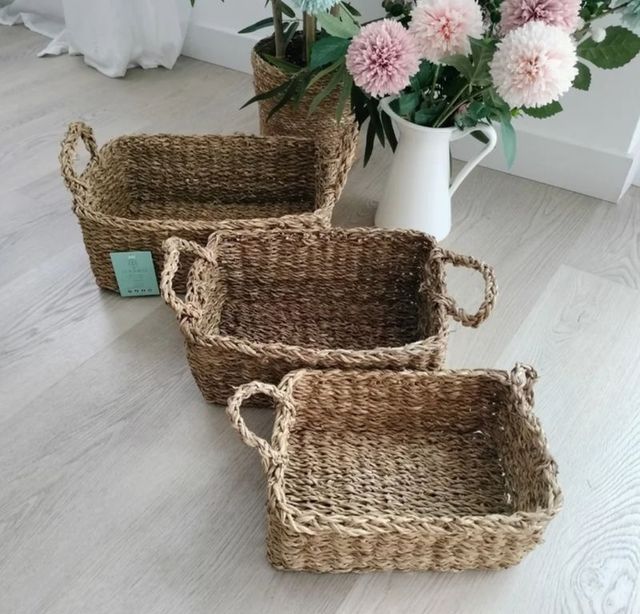 Conjunto de 3 Cestos de Vime