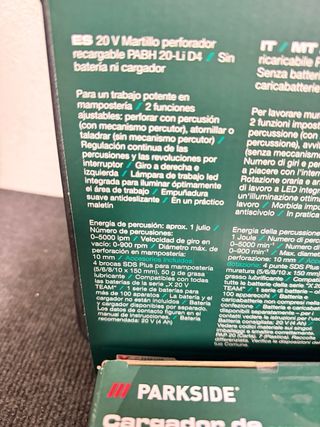 Parkside 20V Martillo Perforador Recargable
