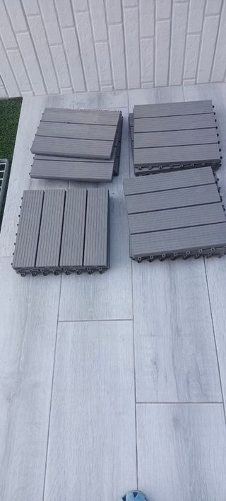Baldosas Tectake Terraza Clic Gris 3€ baldosa 