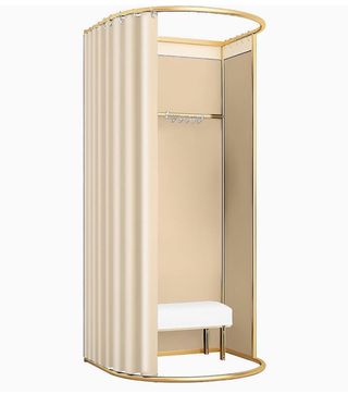 Probador Vestuario Beige y Dorado