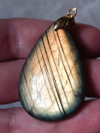 Ciondolo Labradorite Goccia Oro