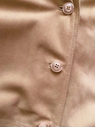 Chaquetón Ante Piel Serraje Beige Talla L
