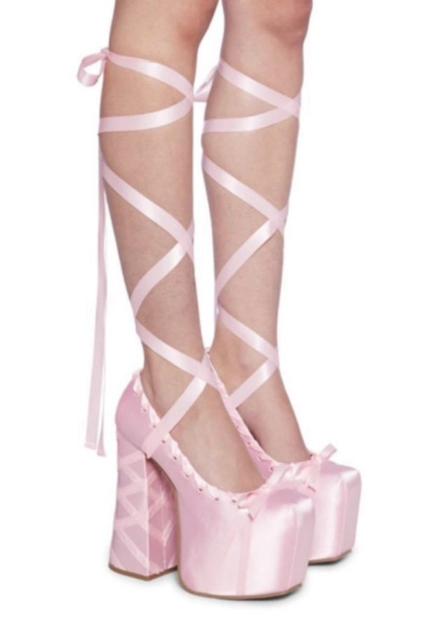 Scarpe rosa Dolls Kill Sonata Ballet Tg 35