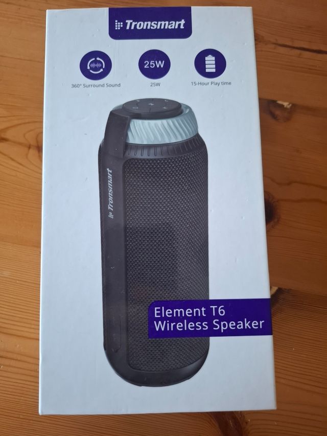 Altavoz portátil Bluetooth gris y azul