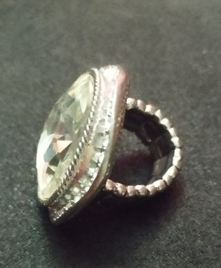Anillo grande piedra cristal ajustable