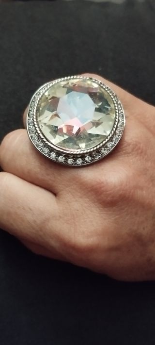 Anillo grande piedra cristal ajustable