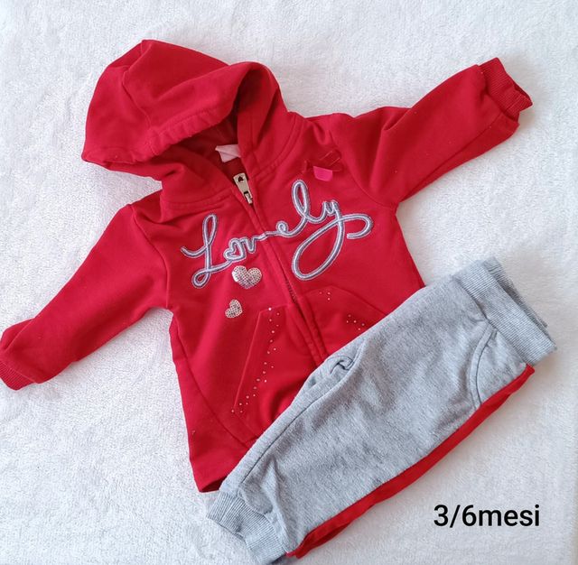 Completo tuta bimba 2 pezzi 3/6mesi