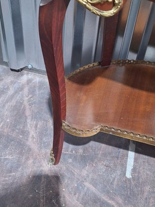 Mesa auxiliar vintage mármol y madera
