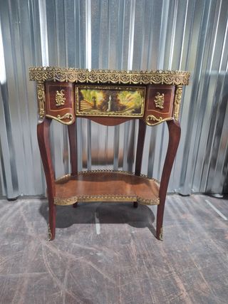 Mesa auxiliar vintage mármol y madera