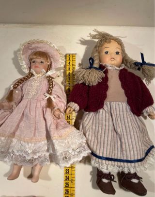 Lotto bambole vintage porcellana e ceramica