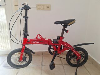 Bicicleta Plegable Roja Adulto Ciudad