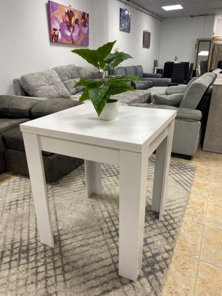 Mesa comedor extensible blanca madera