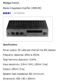 Amplificador Philips F-4121 Plata