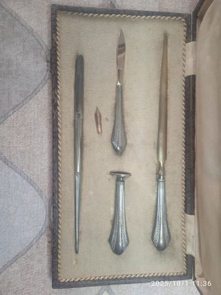 Set da scrivania vintage in argento