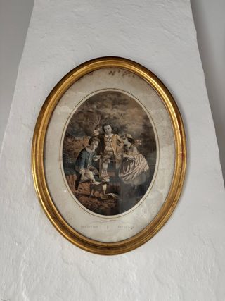 Grabado S XIX Marco Oro Fino