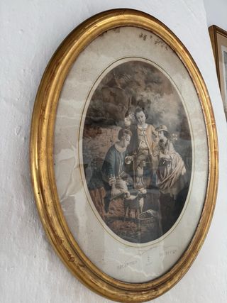 Grabado S XIX Marco Oro Fino
