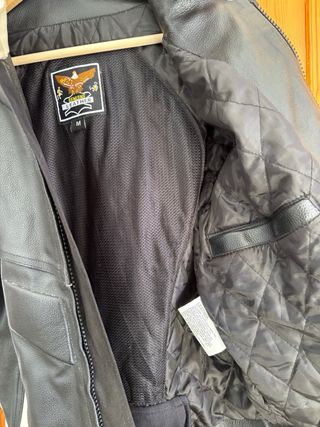 Chaqueta Moto BMW Cuero Negra/Blanca