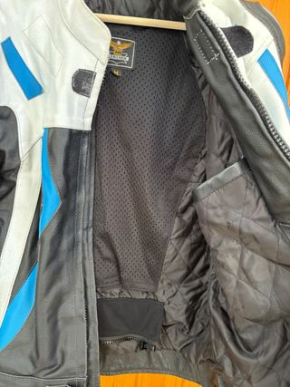 Chaqueta Moto BMW Cuero Negra/Blanca