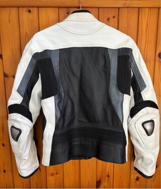 Chaqueta Moto BMW Cuero Negra/Blanca