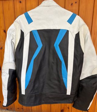 Chaqueta Moto BMW Cuero Negra/Blanca