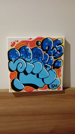 Lienzo Graffiti Azul y Rojo