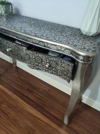 Mesa consola metal y madera diseño